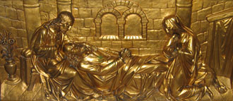 Bas relief de l'autel de la Sainte-Agonie dans la chapelle St Vincent de Paul